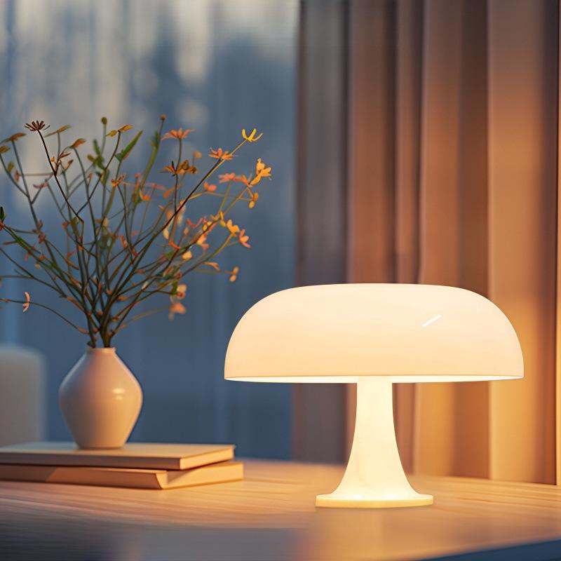 Nordic Big Mushroom Table Lamp - Creative Bedside Dimmable Night Light for Bedroom Atmosphere