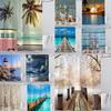 Lakeside Wharf Sea Bridge Blue Conch Starfish 3d Printing Digital Shower Curtain With Hooks