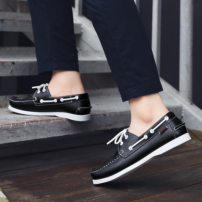 Fashion Fashion Men Comfort Loafers Shoes Outdoor Board Soft Sole Casual Leather Shoes Men Non-slip Sneakers Party Daily Shoes Man Flats