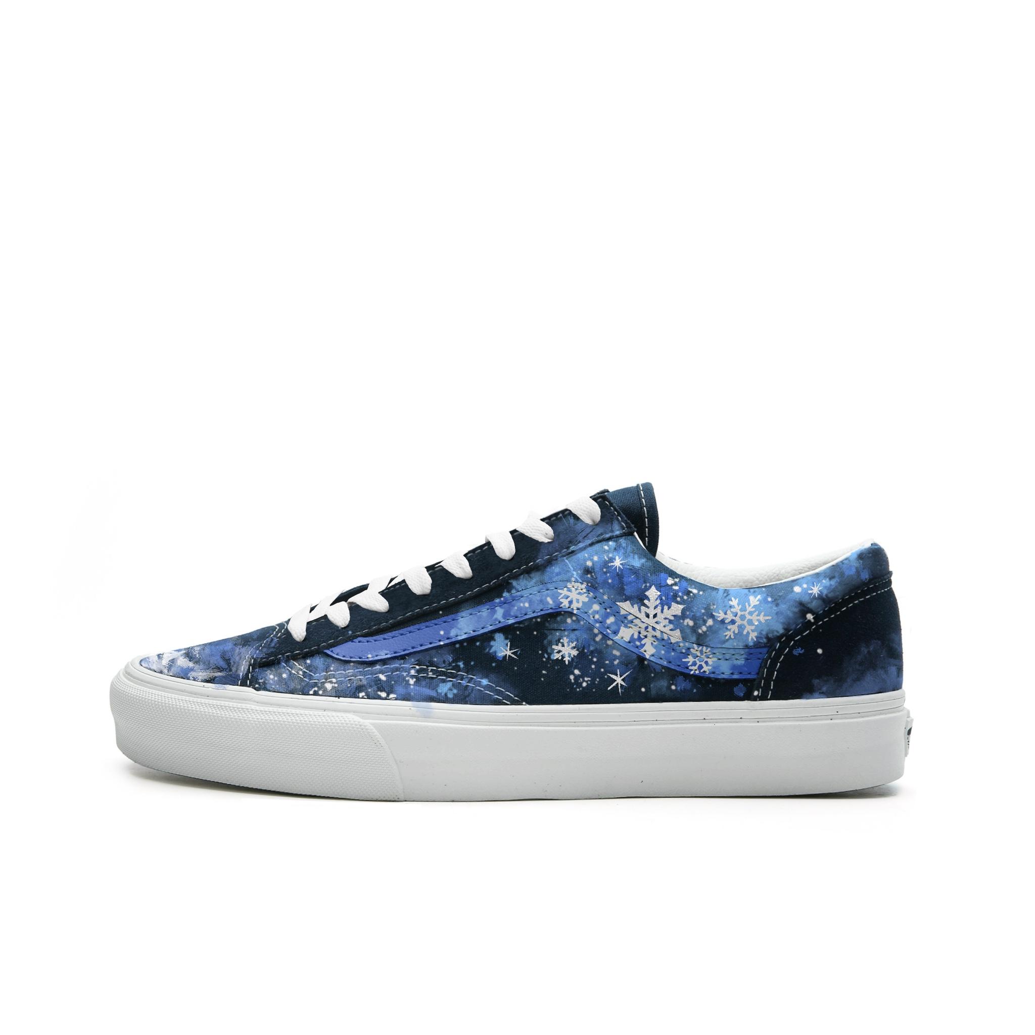 

Vans Style 36 Fabric Abrasion Resistant Low top Skateboard Shoes Unisex Blue White VN0A3DZ3RFL(Team613-) 35