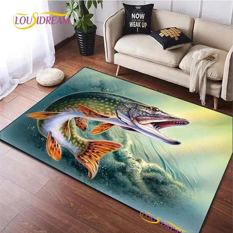 Fishing Enthusiast Carpet for Living Room Sofa Table Bedroom Rugs Home decor Kitchen washroom Indoor Outdoor Non-slip floor Mats