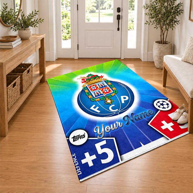 FC Porto Custom Name Personalized Rug Non‑Slip Doormat Floor Carpet Housewarming Birthday Gift for Family Friends