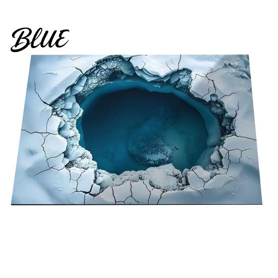 Living Room Area Bottomless Pit Mat 3D Illusion Floor Rug Optical Hole Realistic Fun Entrance
