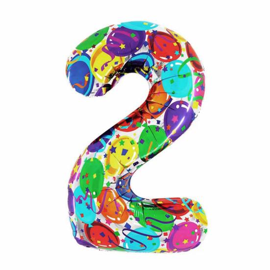 40 Inch Aluminum Foil Number Balloon Colorful 2024 New Year Large Size Balloon Celebration Decoration Party Supplies