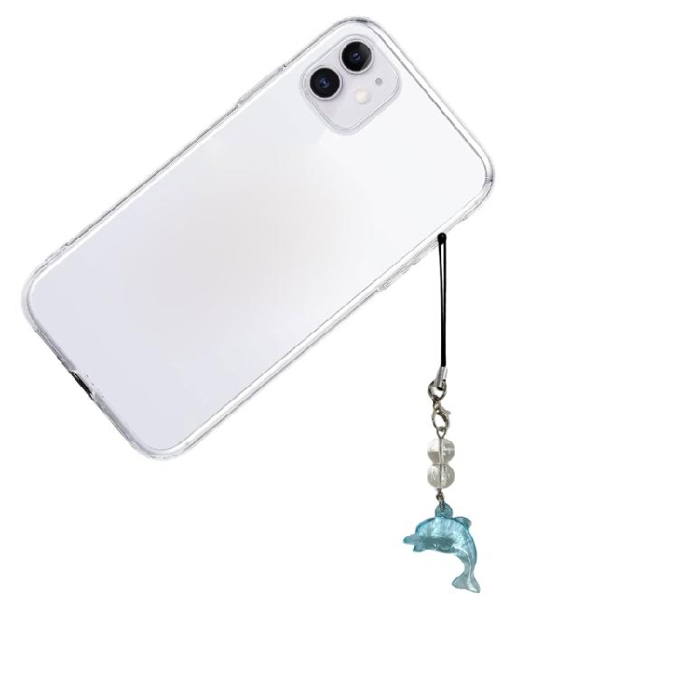 Elegant Blue Dolphin Phone Chain Charm Ornament Personalized Keyring Accessory