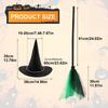 Halloween Witch Costume Accessory Set Wizard Flying Broom Witch Hat Broom Party Decor Masquerade Cosplay Costume Supplies
