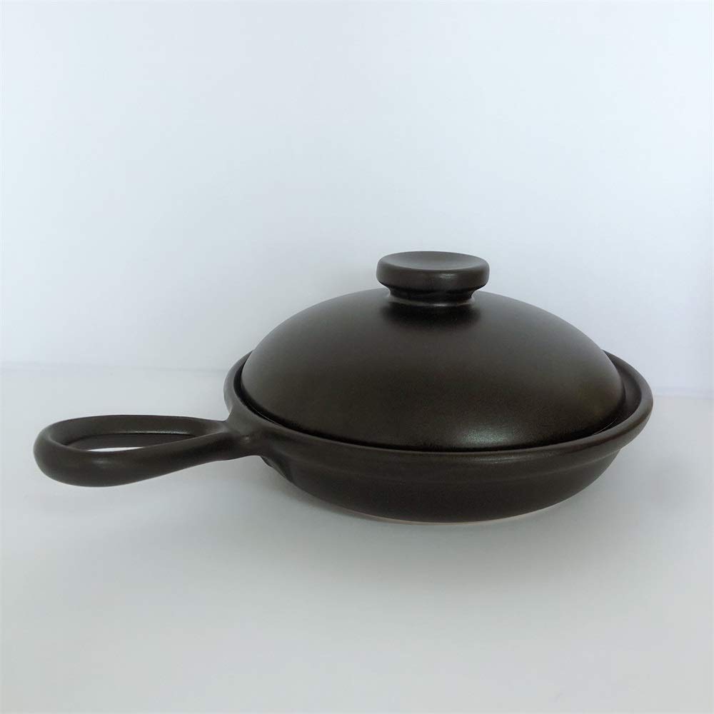 Fried Egg Pan with and Direct Heat Made in Japan Lid, Ceramic, Black, Microwave, Oven, Safe,