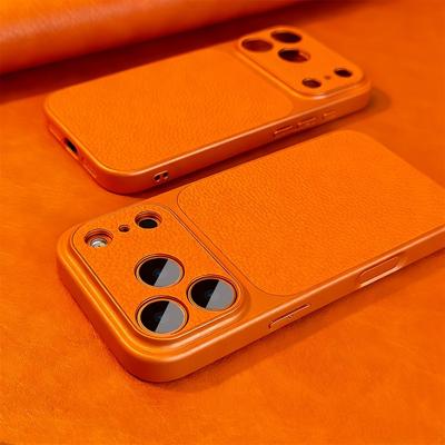 Luxury Lichee Pattern Leather Case For iPhone 17 16 15 14 13 Pro Max Fashion Phone Cases For iPhone 16Pro 17Pro Shockproof Cover