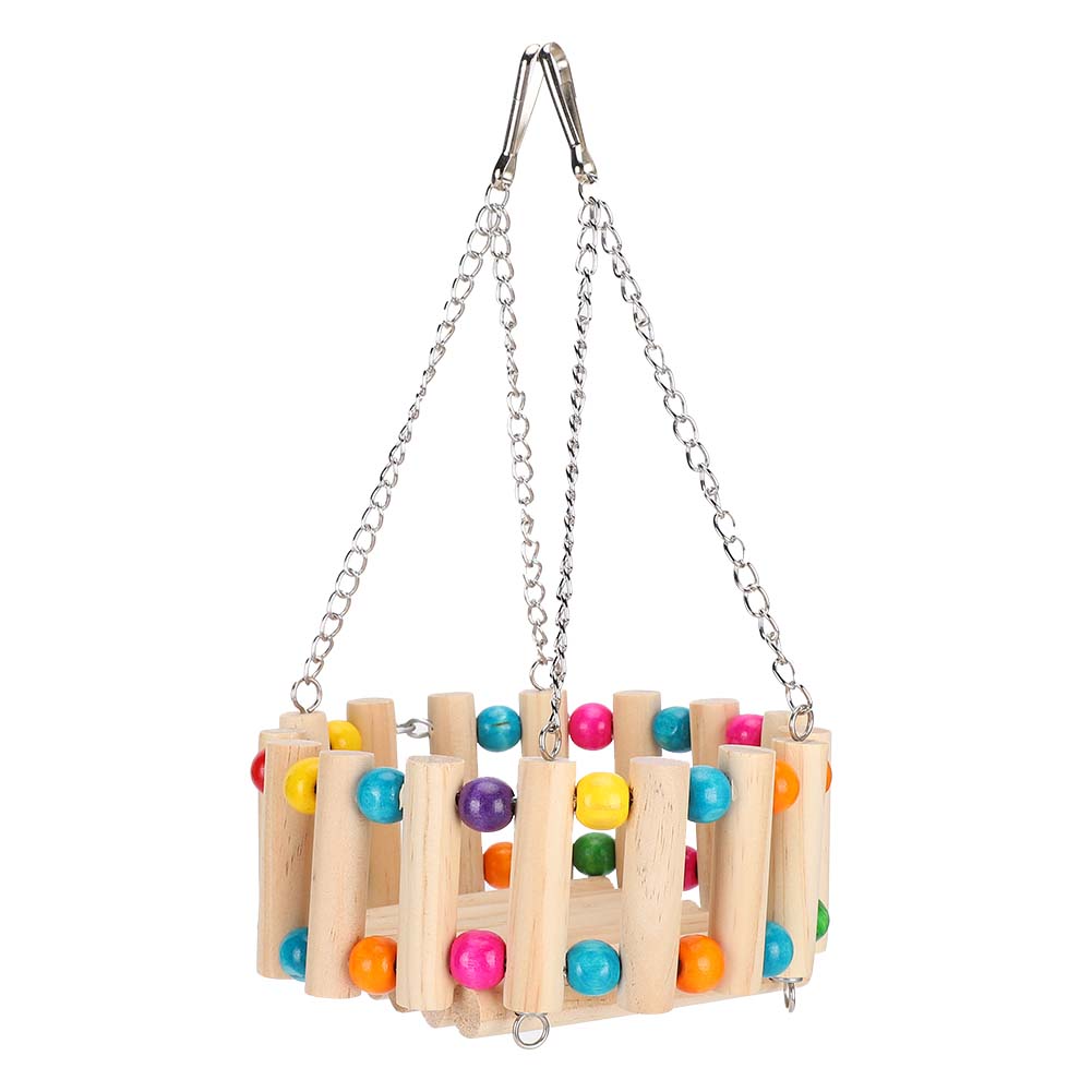 

Wooden Chinchilla Rabbit Hammock Hamster Cage Hanging Toy Swing Pet Chewing Toy