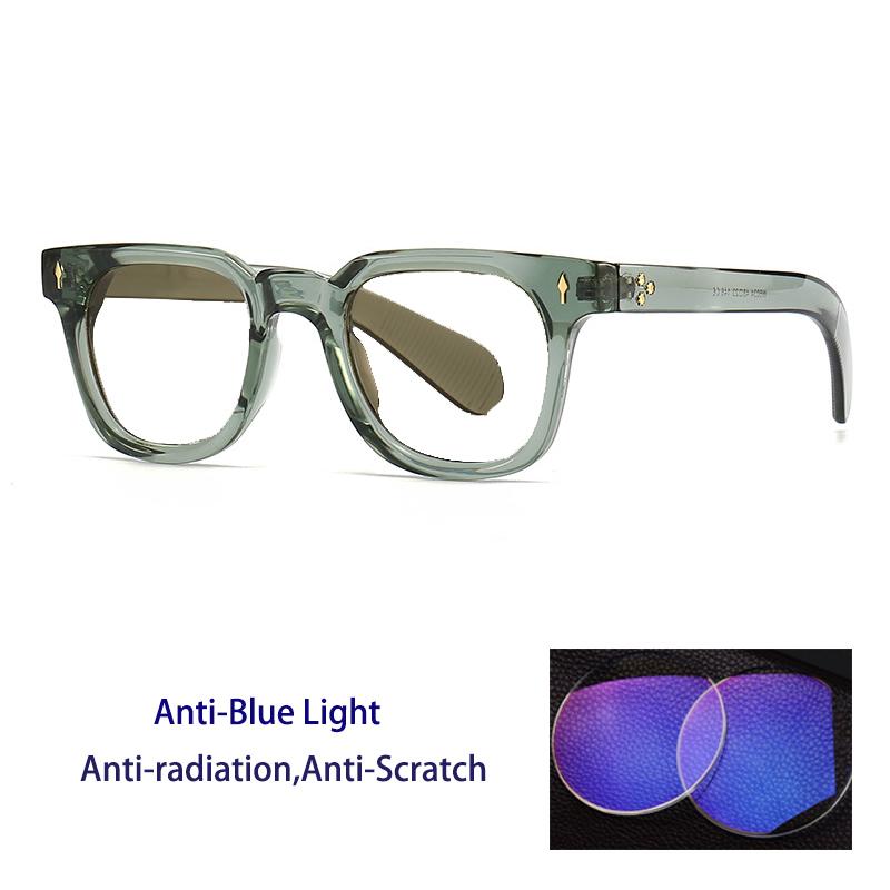 

Vintage Spectacle Rivet Acetate Fibre Spectacle Frames Men Women Optical Prescription Anti Blue Light Presbyopia Reading Glasse +6.0
