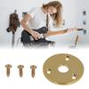 Guitar Jack Socket Plate Round Metal Input Output Cover Replacement Hardware for Bass with Mounting