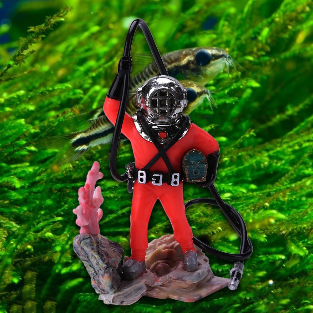 Ecological Aquarium Treasure Hunt Man Underwater Landscaping Pneumatic Toy Diver