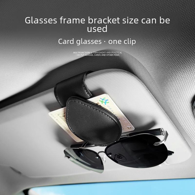 Leather Car Sun Visor Sunglasses and Card Holder