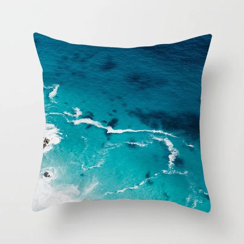 Living Room Sofa Car Cushion Cover Luxury Home Decoration Pillow Cover Sunset Beach Landscape Throw Pillow Cover