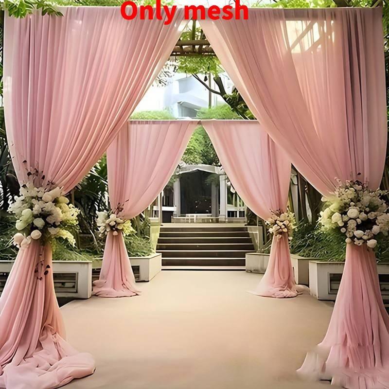 Outdoor Wedding Decor Fabric Bridal Arch Backdrop With Polyester Tulle For Party Event