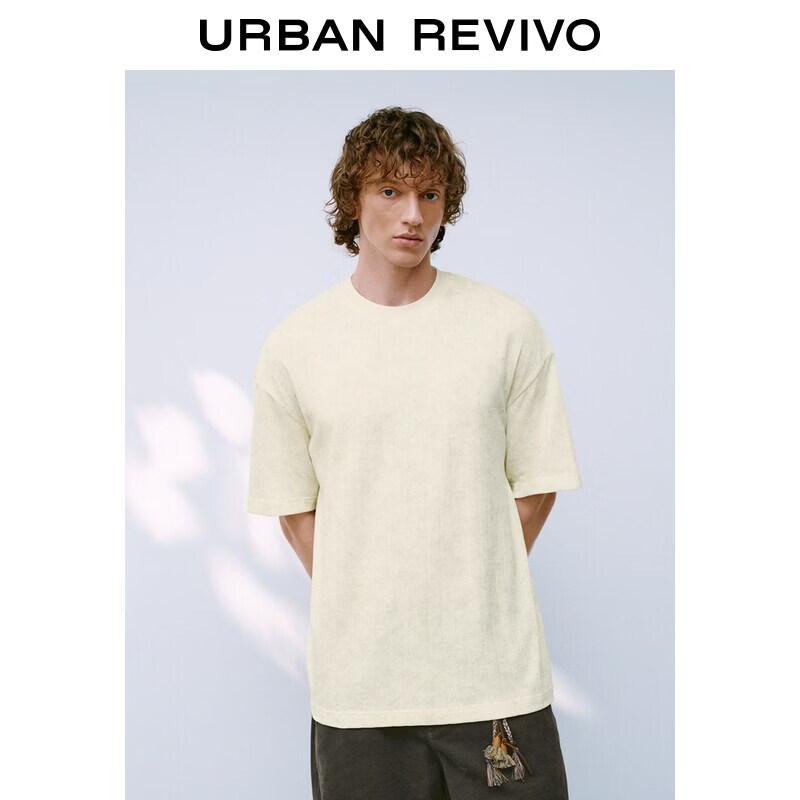 UR2026 Men s Textured Print Round Neck T-Shirt M