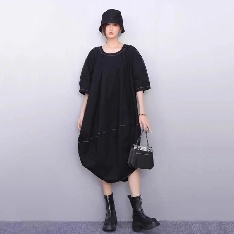 XITAO Asymmetrical O-neck Pullover Dress ZMY1391