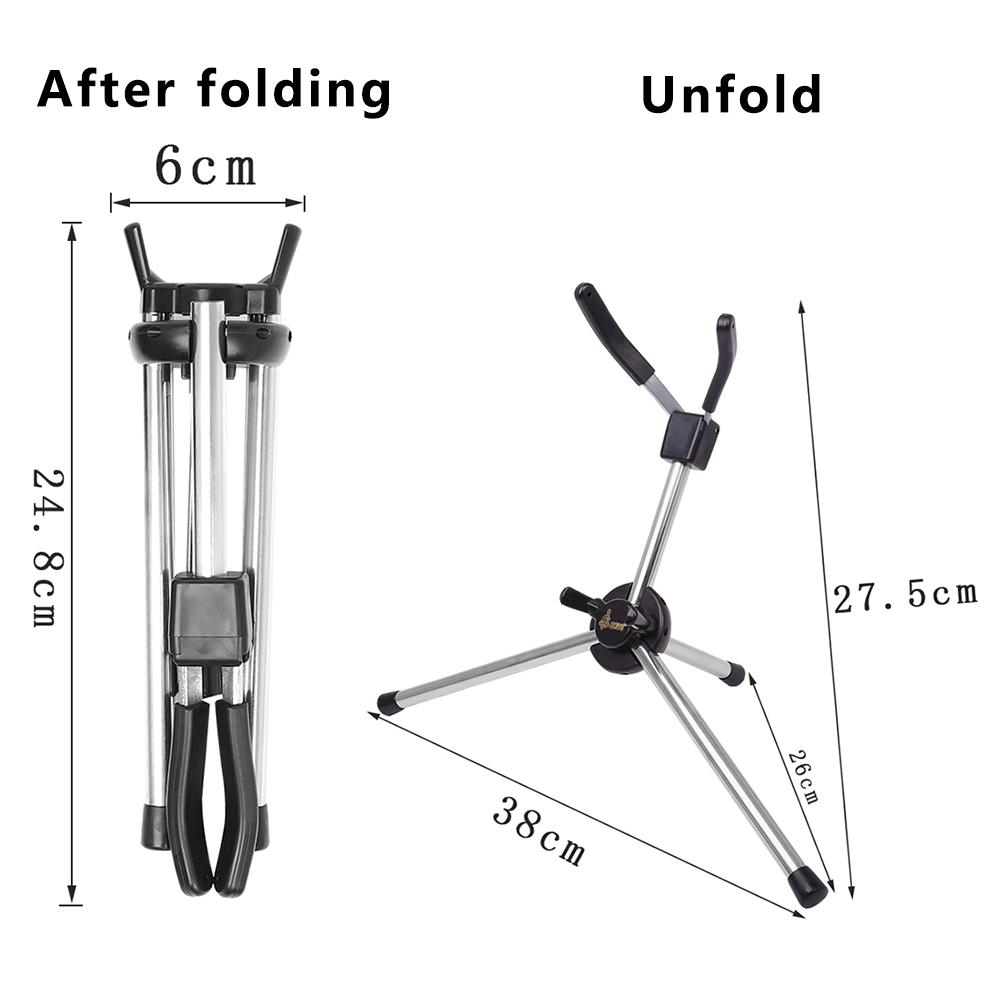 M MBAT Saxophone Bracket Alto Tenor Soprano Sax Portable Foldable Metal Leg Stand Tripod Holder Woodwind Instrument Accessories