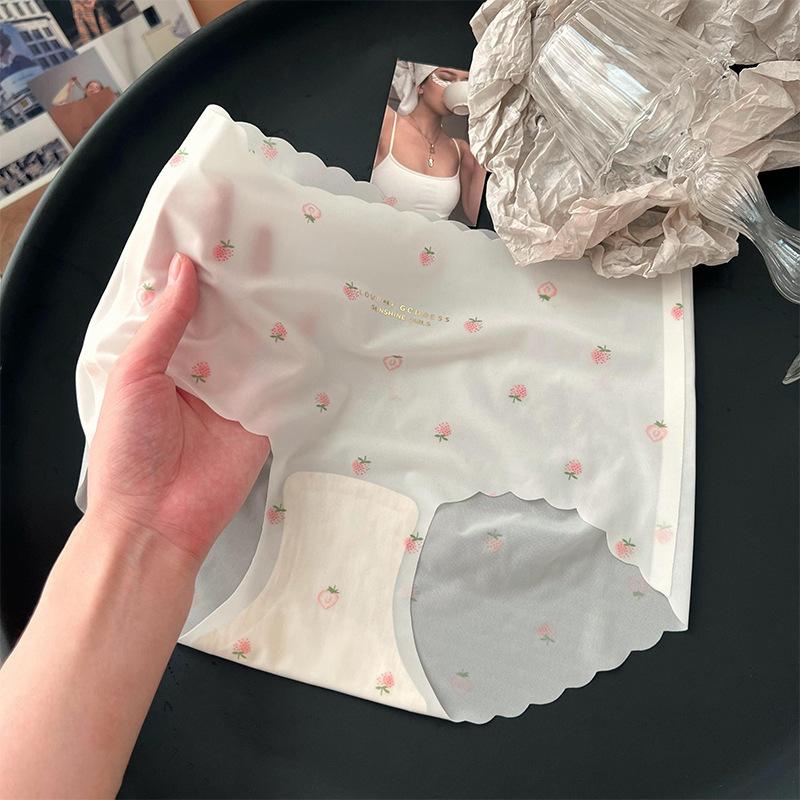 Женские бесшовные трусики Ice Silk, ультратонкое летнее нижнее белье, бикини, трусики, трусики, трусики, нижнее белье L