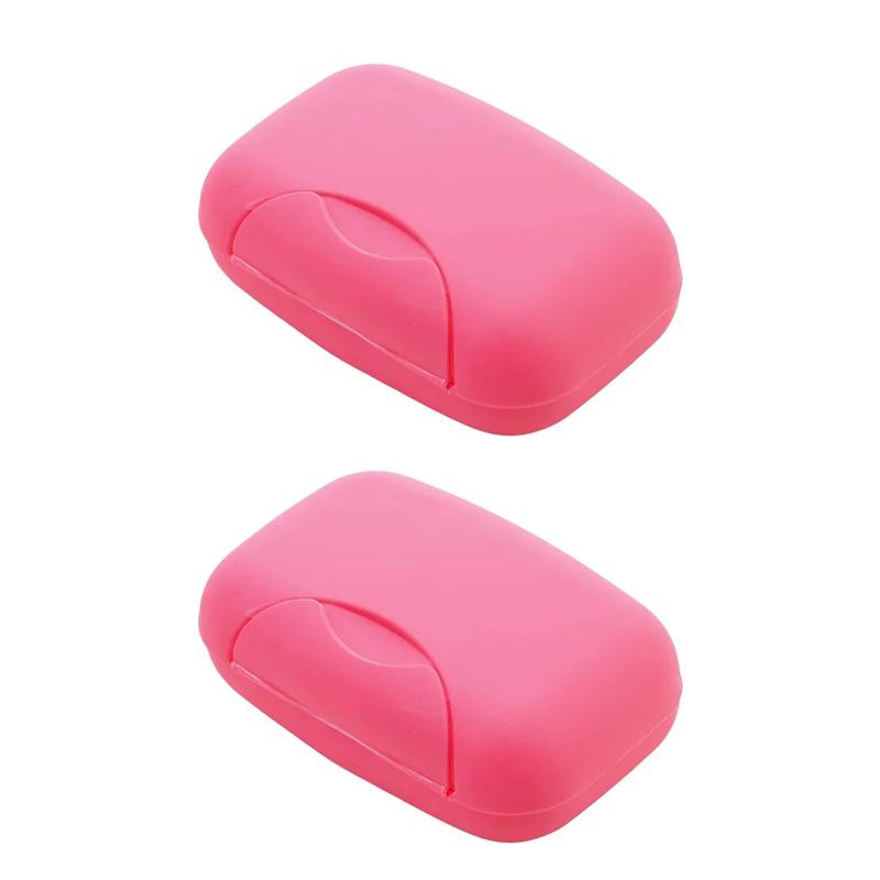 S/L Sizes Portable Travel Soap Box Bathroom Home Plastic Soap Holder Soap-Boxes with Cover Candy Color BXFZH02