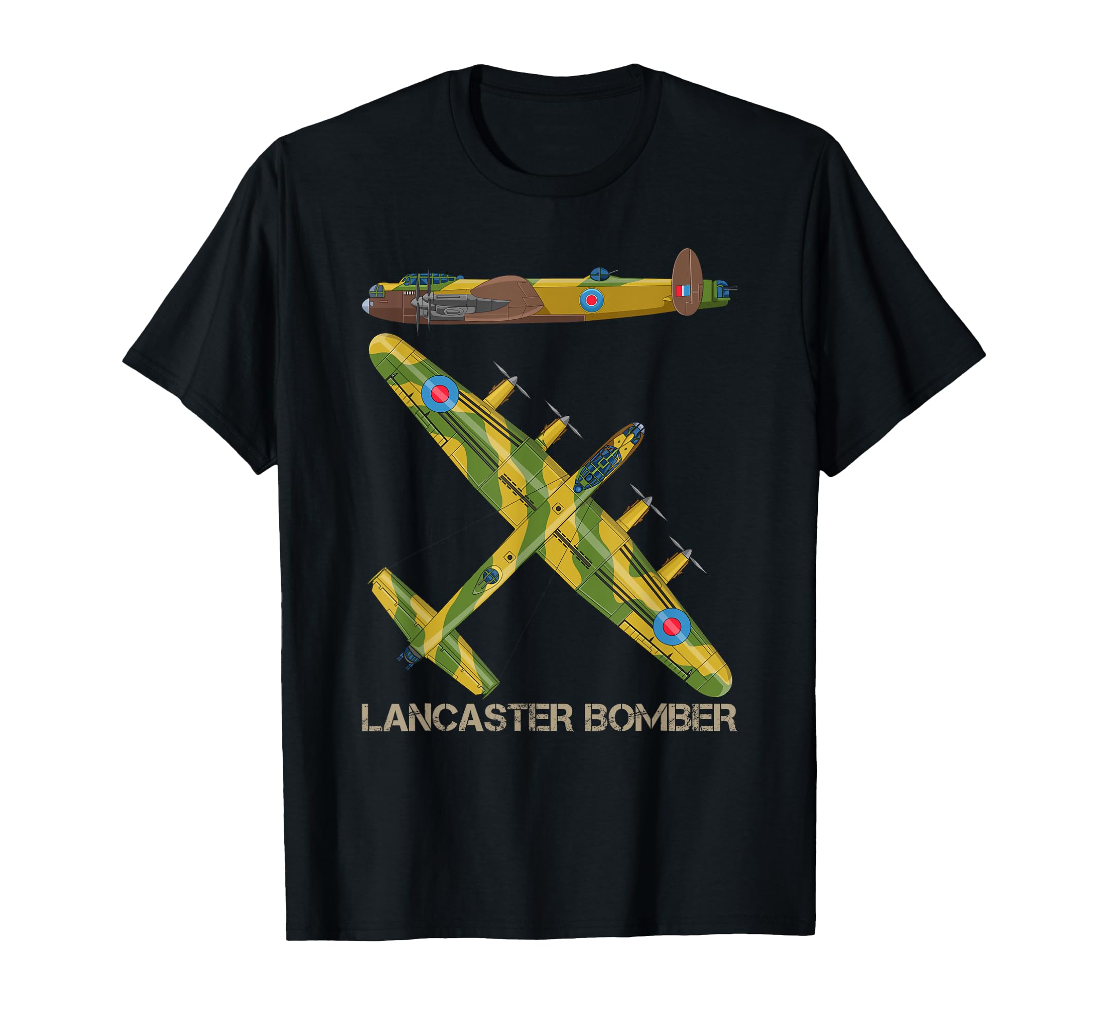 Lancaster Bomber World War II British Aircraft Illustration T-Shirt