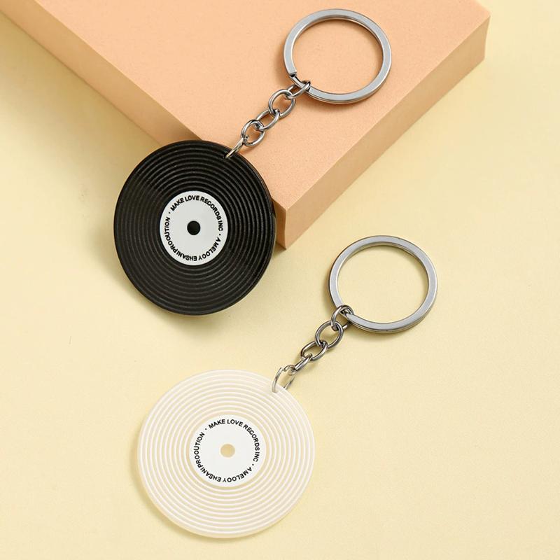 

WTEMPO Брелоки в форме пластинки, набор брелоков для музыкального фестиваля, подвески, женский, мужской брелок для ключей от машины, брелок для ключей от двери, аксессуары для украшения сумок 2pcs разноцветный