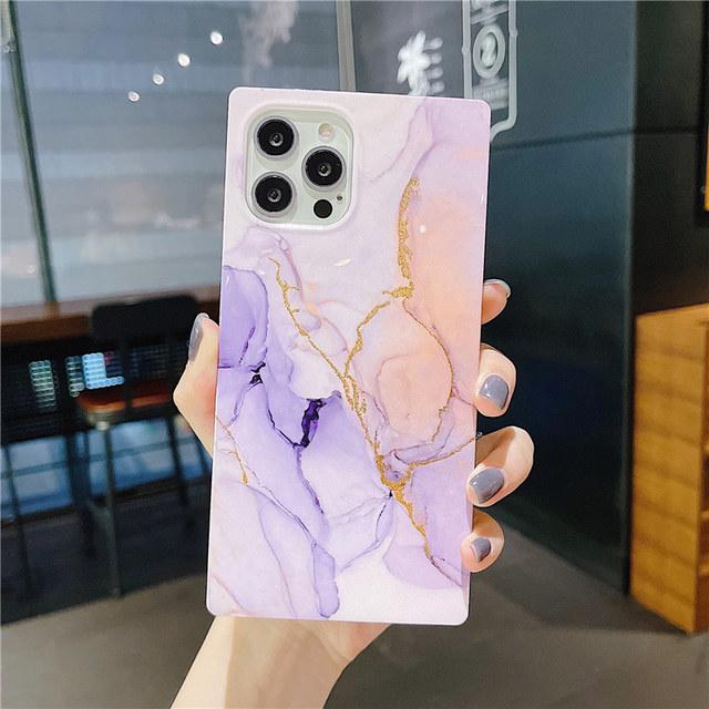 Gradient Marble Texture Phone Case For Iphone 12 11 13 Pro Max Xr Xs Max X 7 8 Plus 12 Pro 11 Shockproof Hard Bumper Back Cover