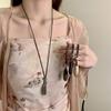 New Metal Long Water Drop Pendant Necklace for Women Girls Long Sweater Leather Rope Chain Fashion Jewelry Gifts