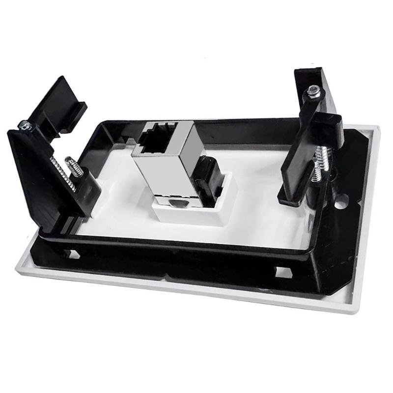 Reliable Wall Plate with Multiple Port, US Faceplates, White Ethernet Wall Outlet Cat7 Face Plate for Keystones Couplers