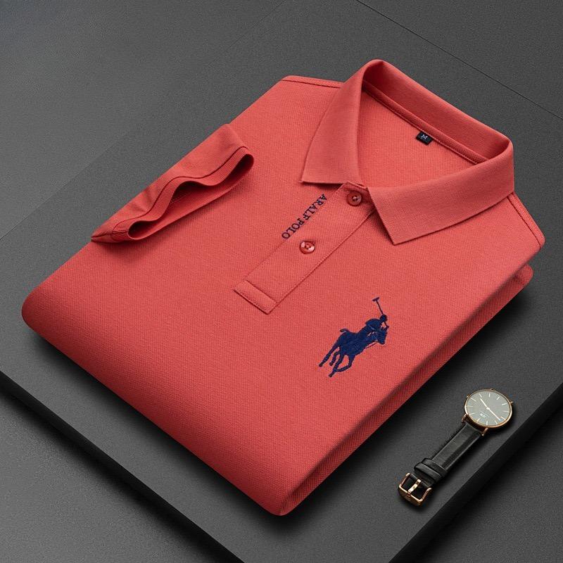 Trend Hub Ny High-end Herre Kortarmet T-skjorte Brodert Krage Poloskjorte Pluss Størrelse Paul Tynn Topp for Menn