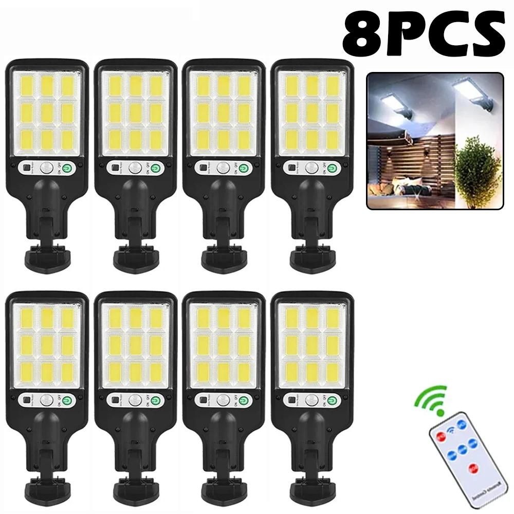 1~8Pack Solar Street Lights Outdoor Waterproof Security Motion Sensor LED Lamp with 3 Lighting Mode Solar Lights for Garden IP65