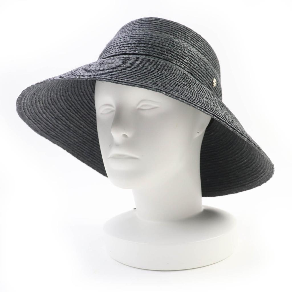 Excellent HELEN KAMINSKI Hat Raffia Hat Straw Hat Dark Gray Raffia Women F Used
