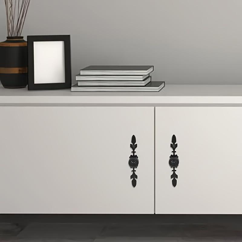 4 Pcs Single Hole with Label Pulls Vintage Style Aluminum Door Pulls with Screws for Cabinet Doors Drawers Shoe Cabinets Cabinet Furniture Hardware