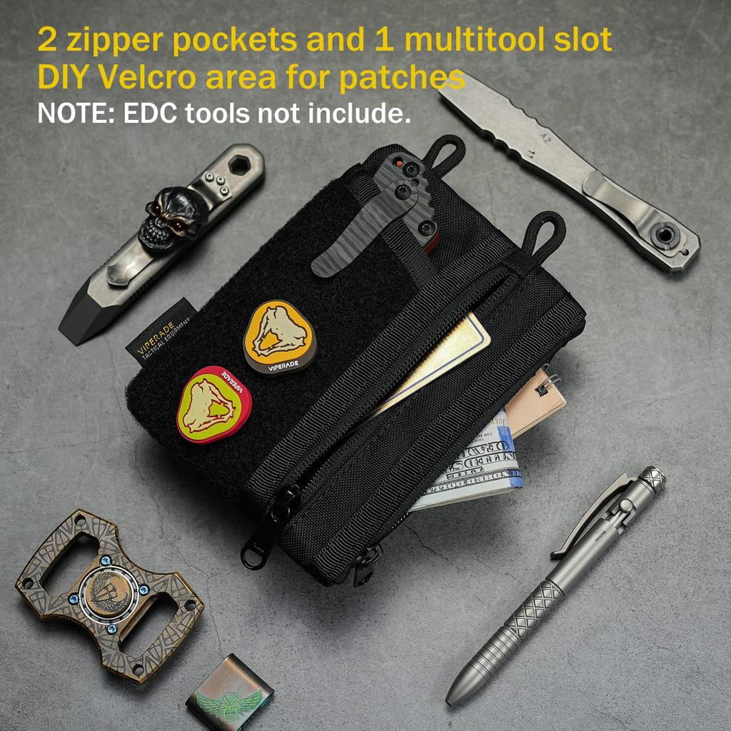 VIPERADE VE16 Pocket EDC Pouch for 7 Pocket EDC Pocket Organizer Velcro Pouch for Everyday Multi Tool Pocket Pouch Wallet for EDC Pocket Pouch for Men