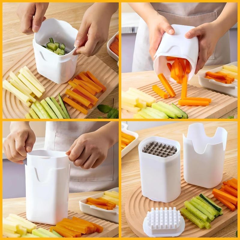 White Potato Cutter French Fry Maker Fries Maker Stainless Steel Vegetable Dicer Multifunctional Vegetable Cutter