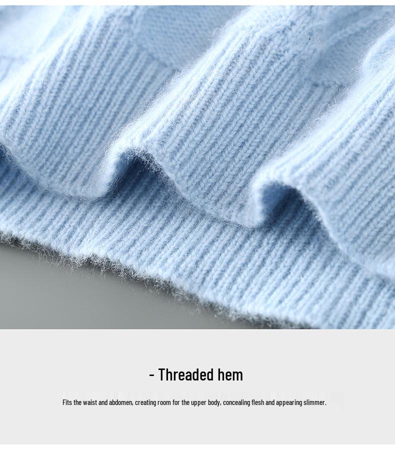Men's Three-Ply Wool Jacquard Sweater - Warm, Versatile Round Neck for Autumn/Winter Business Casual Wear