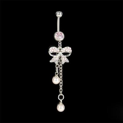 Frauen-Schmetterlings-Ball-Knopf-Langhantel-Stab-Körper-Piercing-Bauch-Nabel-Ring