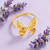 Open Butterfly Ring Stainless Steel Gold Color Women Aesthetic Finger Rings Kpop Fashion Wedding Jewelry Gift Wholesale