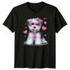 Valentines Day Dog Puppy Heart Sunglasses Unisexs TShirt Unisexs Graphic Tee