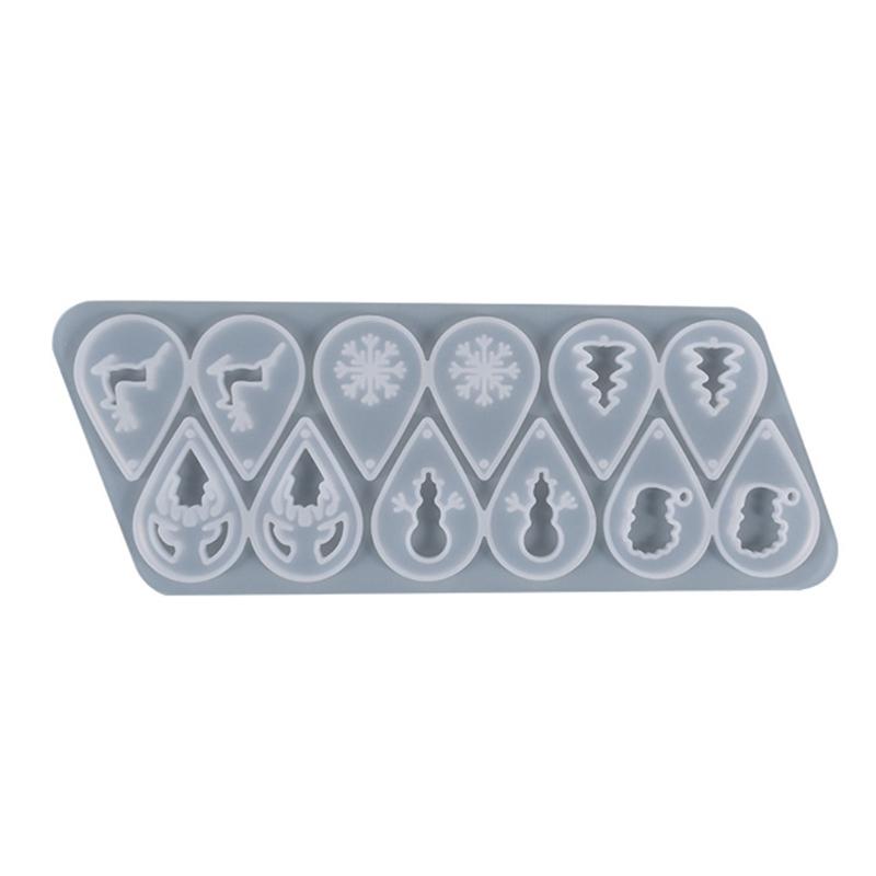 DIY Crafts Jewelry Keychain Mold Christmas Earrings UV Epoxy Resin Mold Handmade Earrings Eardrop Dangler Silicone Mould