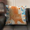 Cozy Home Funny Cats Warm Family Pillow Case Double-Sided Printing Short Plush Sofa Cushion Cover Bedroom Bedside Pillow