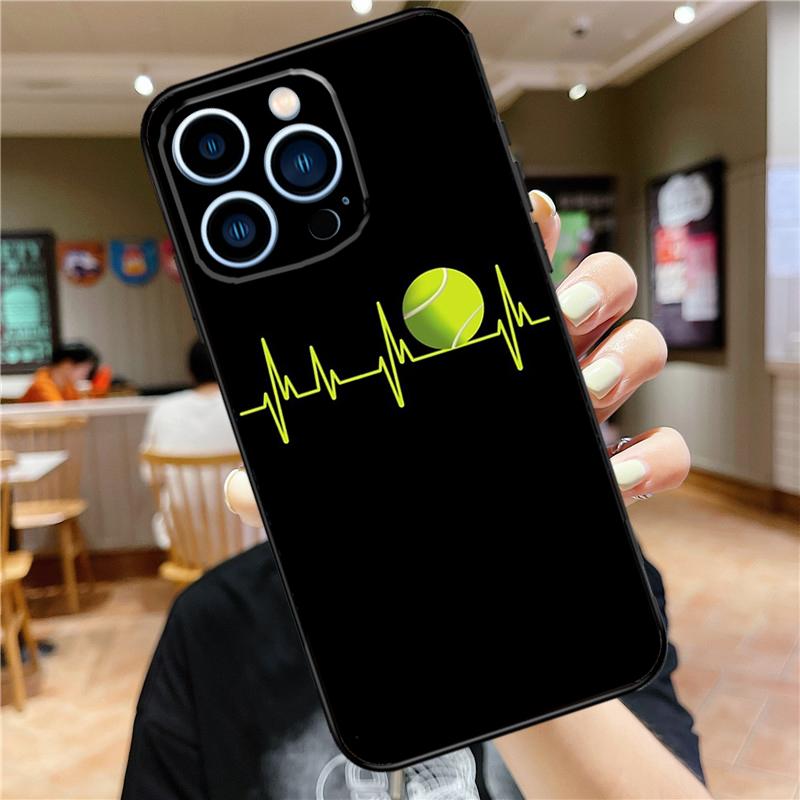 Tennis Ball Rackets Case For iPhone 17 16 14 13 12 11 15 Pro Max Mini Plus 16e 17 Air Bumper Cover Accessories