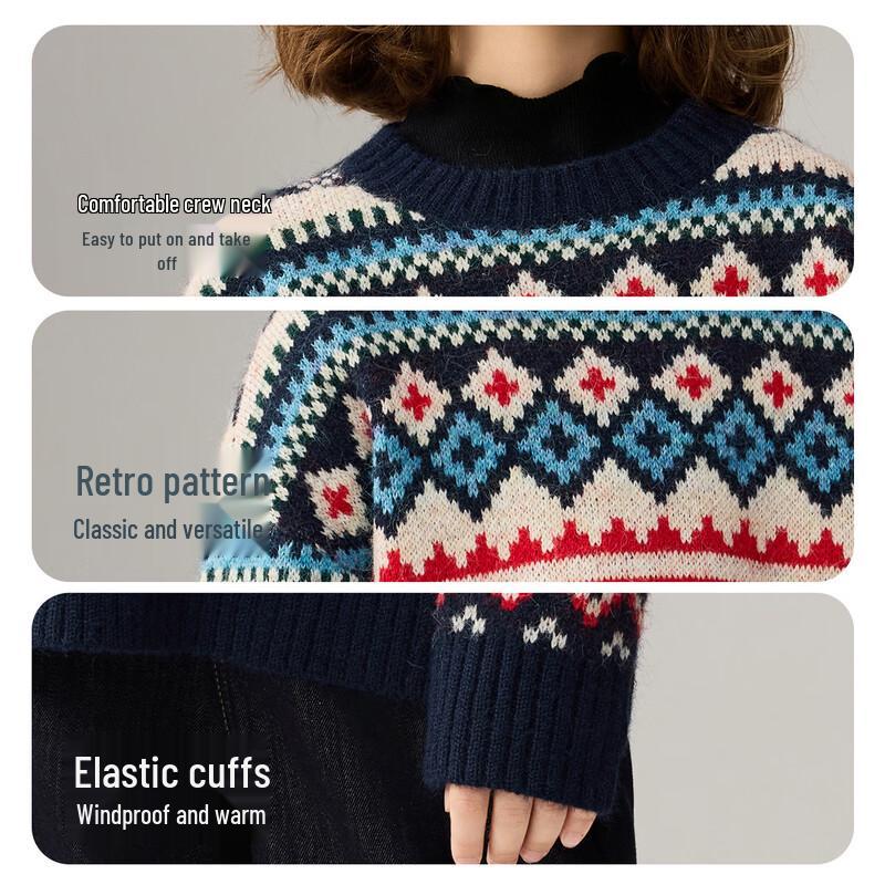 ASK JUNIOR Fair Isle Girls' Jacquard Sweater