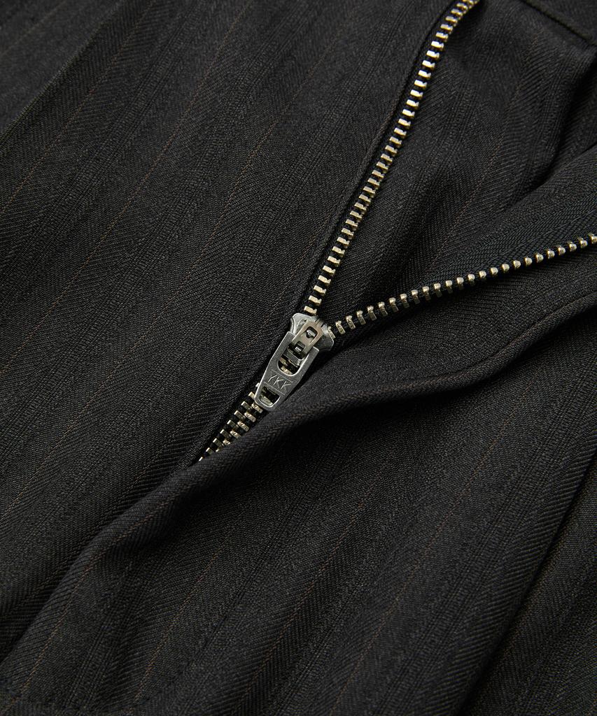 COFWI Melsa Double-Pleat Striped Wide Slacks Dark Gray