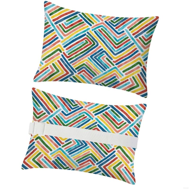 2Pcs Beach Pool Lounger Cushion Waterproof Headrest Pillow For Outdoor Furniture HX6C