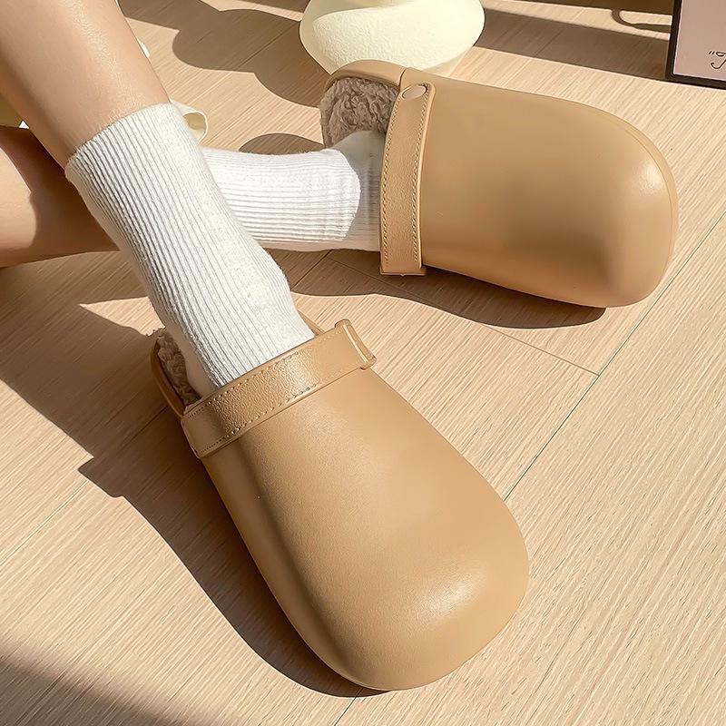 

Водонепроницаемые тапочки Boken на толстой подошве для мужчин и женщин, теплый нескользящий бархатный хлопок, идеально подходят для использования дома или на улице осенью/зимой 42-43 хаки