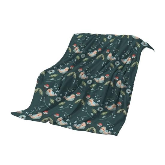 Flower And Bird Blanket Soft Flannel Hummingbird Throw Blanket Washable Cozy Floral Blanket for Adults Kids Couch Bed
