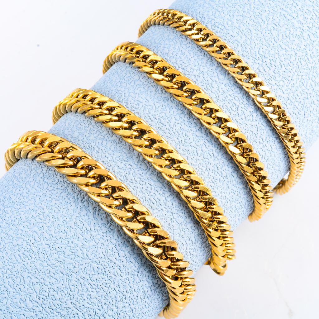 Pánska Móda Hiphop Kubánska Reťaz Pánsky Náramok Nerezová Oceľ 4,8/5,8/6,6/9,2 mm Šírka Náramky Figaro Reťazový Článok Chlapčenské Šperky