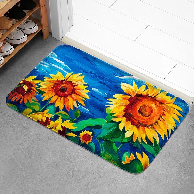 One Sunflower Print Doormat Suitable As An Entrance Doormat Bathroom Anti-slip Mat Living Room Floor Mat or Bathroom Foot Mat