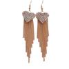 Linear Earrings Love Heart Shape Decorative Women Long Tassels Dangle Hook Linear Earrings Jewelry for Party